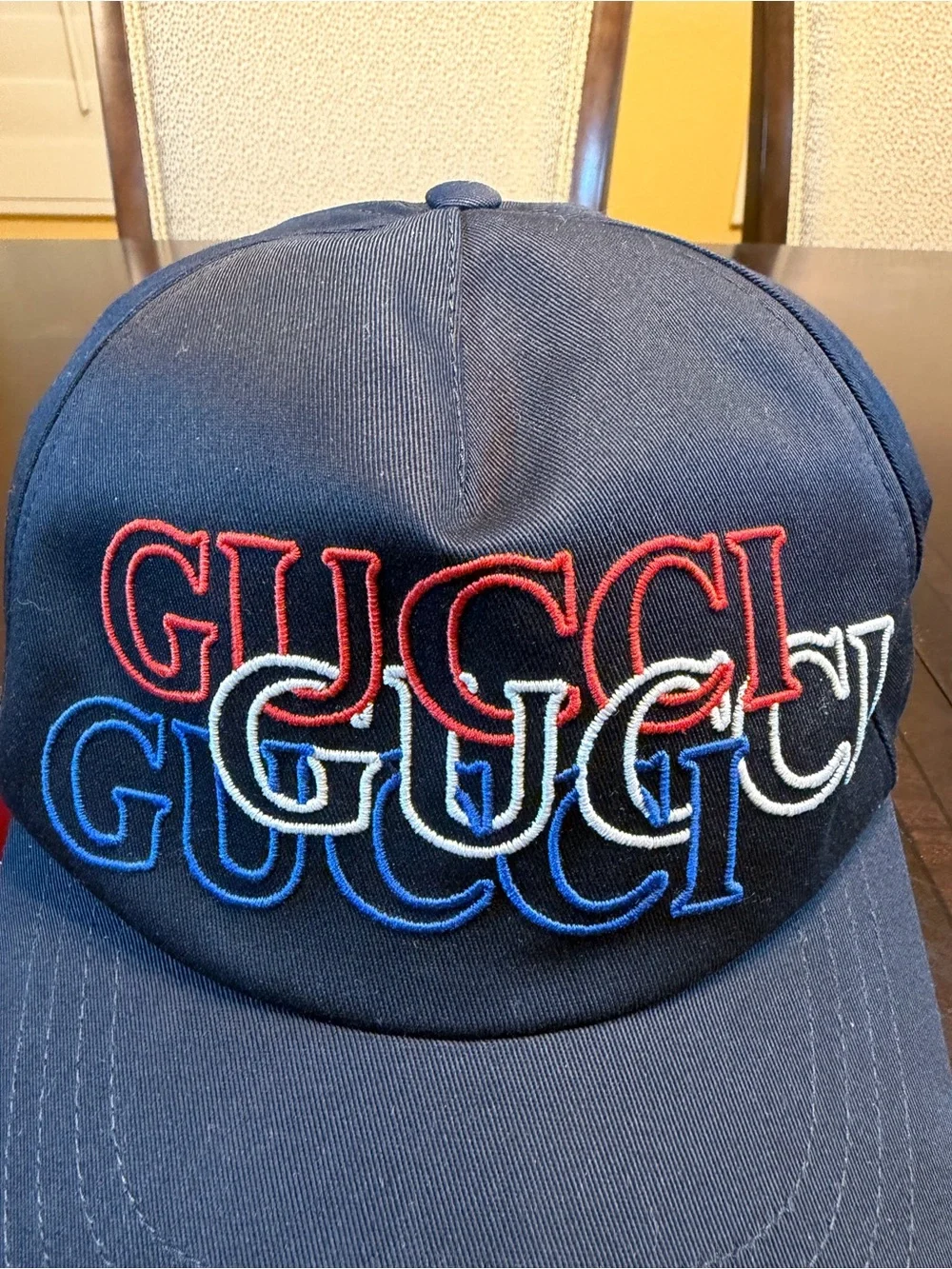 New Authentic Gucci Logo Baseball Hat Black Size L